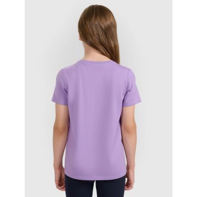 4. Regular plain girls' T-shirt 4F 4FJRAW25TTSHF3233-51S