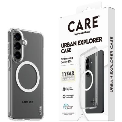 5. CARE by PanzerGlass Urban Explorer Transparent Case w. White Qi for Samsung Galaxy S26+ - transparent