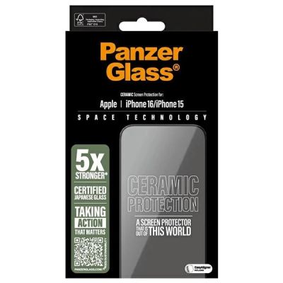4. PanzerGlass Ceramic Screen Protector iPhone 16 6.1" Ultra-Wide Fit 2853