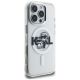 4. Karl Lagerfeld IML Glitter Karl & Choupette Sketch Logo MagSafe Case for iPhone 16 Pro - Clear