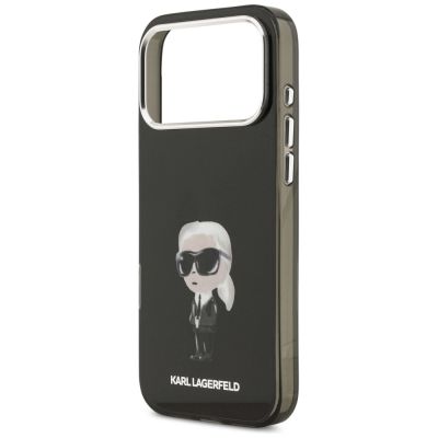 6. Karl Lagerfeld IML Aquarelle Karl & Logo MagSafe Case for iPhone 17 Pro Max - Black