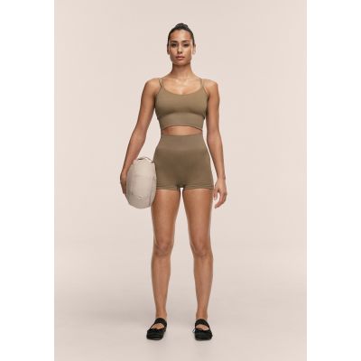 CASALL Shiny Seamless Rib Hotpants Women's Training Leggings, Green