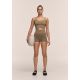 CASALL Shiny Seamless Rib Hotpants Women's Training Leggings, Green