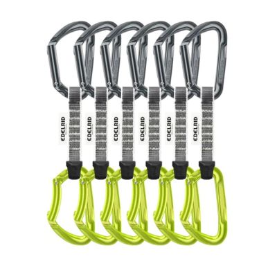 Edelrid 737910106270 Climbing Carabiner Locking Clasp D-Shaped Green, Gray 6 pcs.