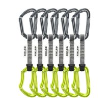 Edelrid 737910106270 Climbing Carabiner Locking Clasp D-Shaped Green, Gray 6 pcs.