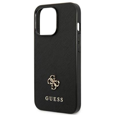 6. Guess Saffiano 4G Small Metal Logo case for iPhone 13 Pro / 13 6.1" - black
