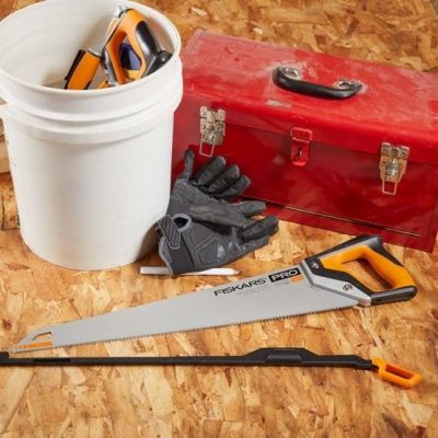 7. Fiskars 1062917 Hacksaw Hand Saw 55 cm Black, Orange, Silver