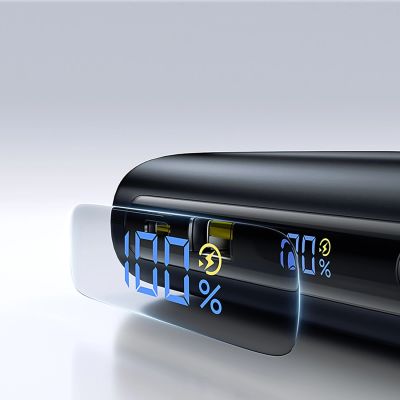 14. Baseus EnerFill FC41 25000mAh 145W Power Bank with Digital Display and Built-in Dual USB-C Cable - Black