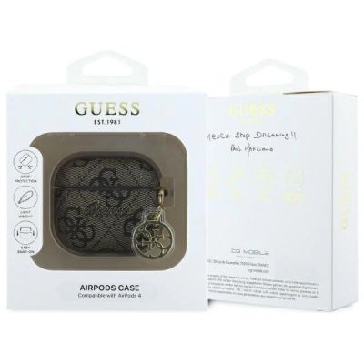 3. Guess GUA4G4GSMW AirPods 4 cover brown 4G Charm Collection