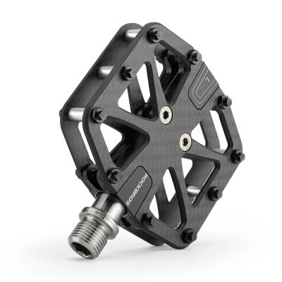 2. Rockbros C525 Carbon Fiber Platform Bike Pedals - Black