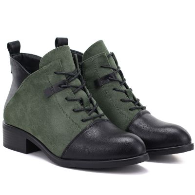 4. Women's suede boots, insulated, green, M.Daszyński MR2458