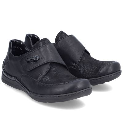4. Rieker 48954-00 comfortable black women's shoes with Velcro