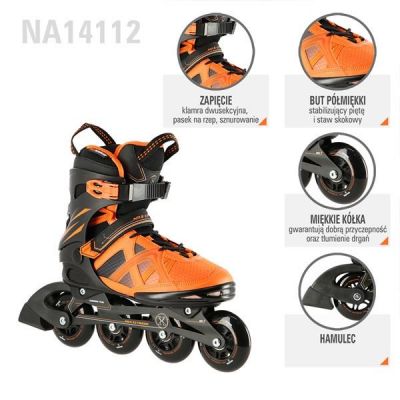 7. NILS Extreme NA14112 roller skates black and orange size 45