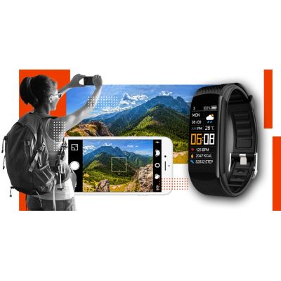 9. Smartwatch GIEWONT Black Orange 2 Straps GW200-9
