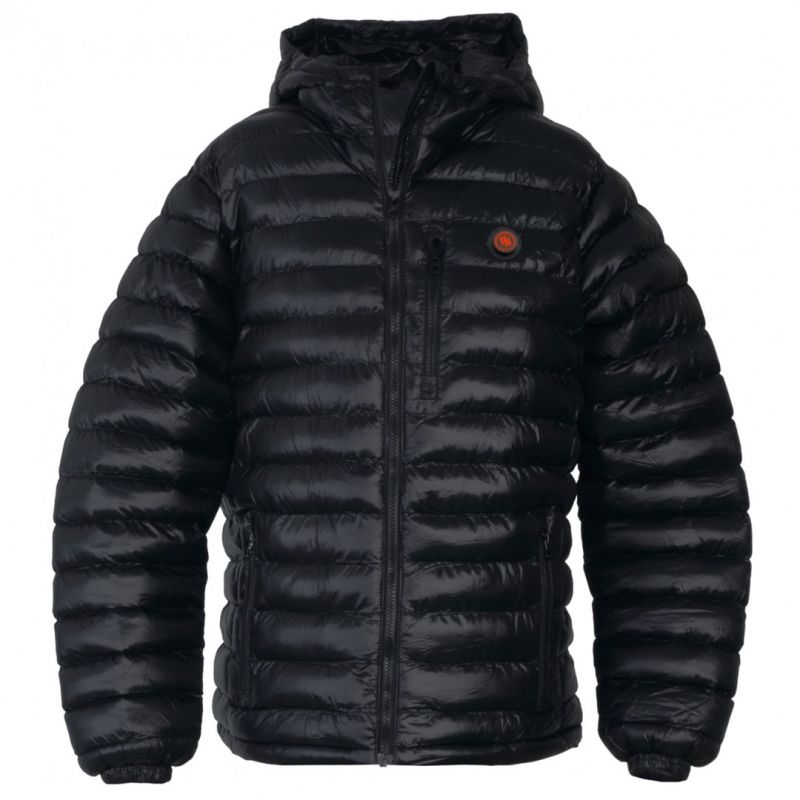 GLOVII Heated Men’s Hooded Jacket, Insulated with Synthetic Down, XL, Black, Battery, Charger and Storage Bag, GTMBXL