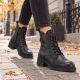 5. Vinceza 86444 Women’s Black Leather Ankle Boots