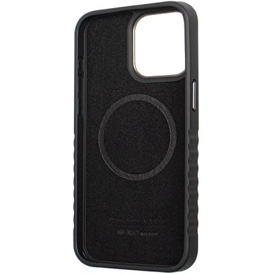 9. Audi Genuine Leather case with MagSafe for iPhone 15 Pro Max - black and red