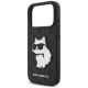 6. Karl Lagerfeld Saffiano Mono Patch Choupette Case for iPhone 18 Pro / 17 Pro – black