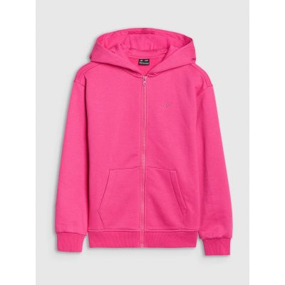 6. Girls' sweatshirt with a hood, 4F Junior 4FJRAW24TSWSF1830-55S