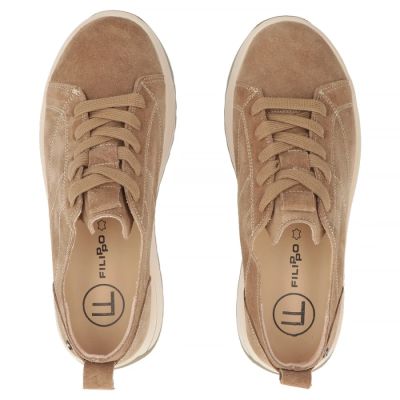 5. Beige leather platform sneakers Filippo DP7959