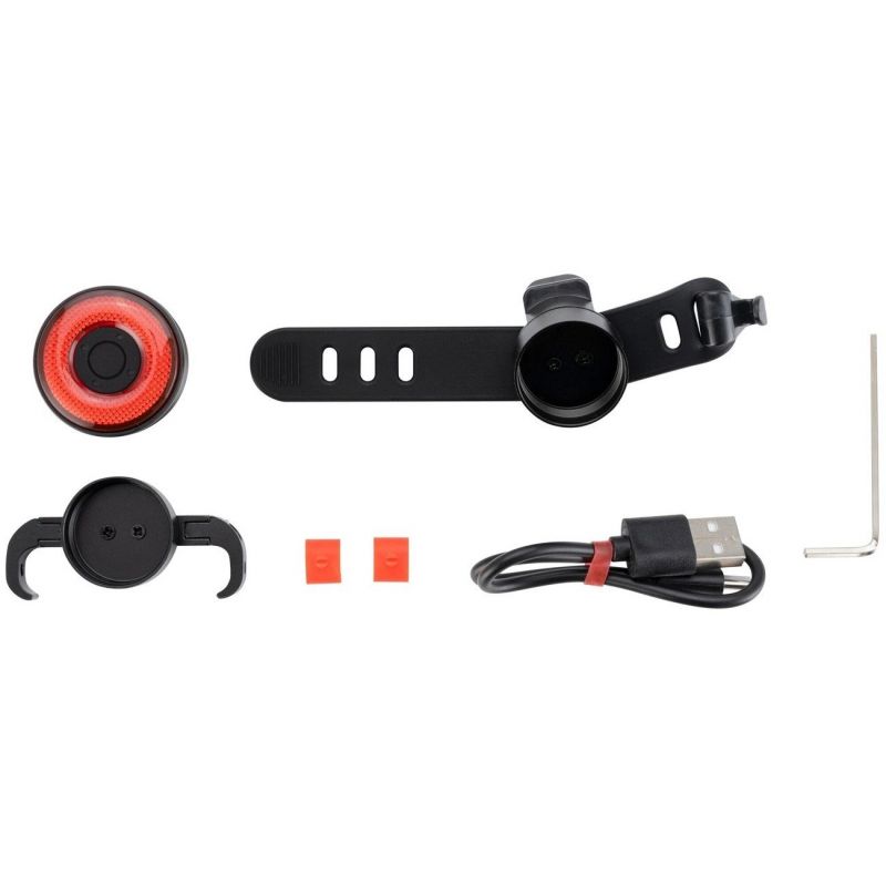 2. Rockbros Q5 Rear Bike Light with Intelligent Stop System - Black