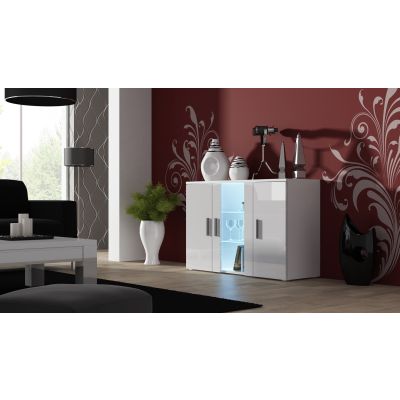 Chest of drawers 120cm SOHO S7 white/white gloss