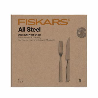 FISKARS STEAK CUTLERY SET 24 pcs ALL STEEL