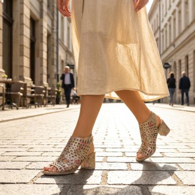 11. Women’s Closed-Toe Perforated Sandals Rieker 64780-90