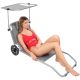 31. FOLDABLE BEACH CHAIR WITH CANOPY ON WHEELS 116x62x62-90CM GRAY