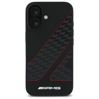 3. AMG Checkered Flag Pattern MagSafe iPhone 16 Case - Black