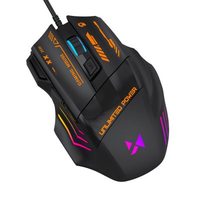 2. Wozinsky WMGK-1179W Wired Optical Gaming Mouse 7200 DPI with Backlight - Black