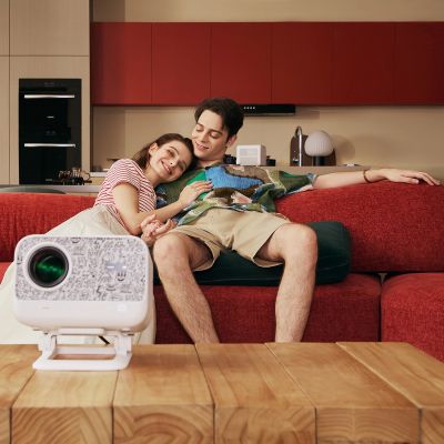 14. Yaber L2 Plus LCD FullHD 1080p Multimedia Projector with JBL Speakers - Beige