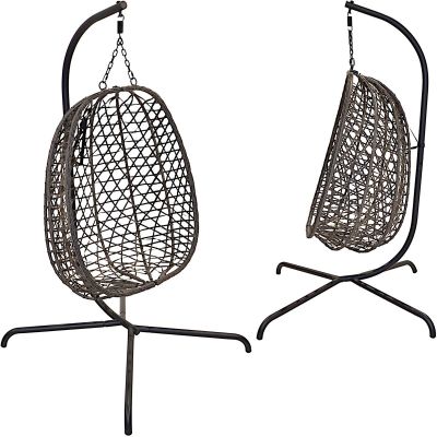 3. COCOON HANGING CHAIR WITH FRAME 195CM DARK GRAY 120KG