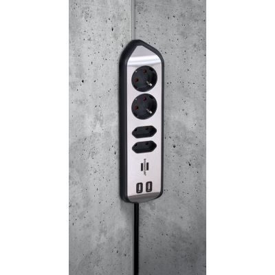 5. Brennenstuhl table socket 1 pc silver, protective contact 1 pc.