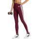 Women's adidas Optime Essentials Workout 3-Stripes 7/8 Burgundy Leggings KT3772