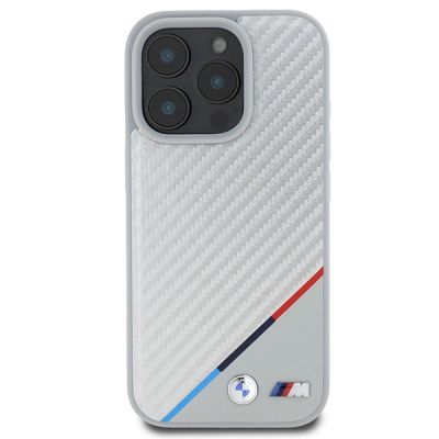 3. BMW M Carbon Tricolor Line MagSafe Case for iPhone 16 Pro - Gray