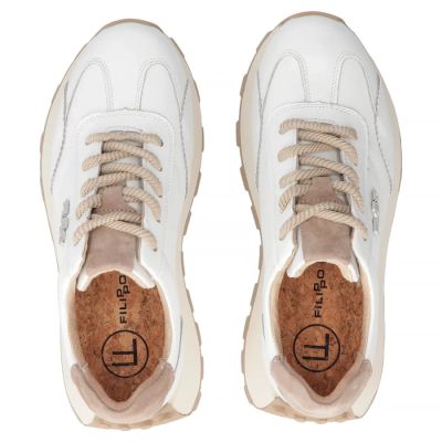 18. Leather platform sneakers, white, Filippo DP7498