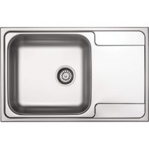 Single-bowl steel sink with drainer