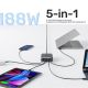 12. Stationary GaN charger UNITEK P1234AGY01-EU 188W 3xUSB-C 2xUSB-A