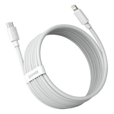 4. Baseus Simple Wisdom Lightning / USB-C Cable 20W 1.5 m 2 pcs - White