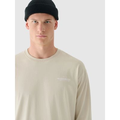 4. Men's oversized longsleeve with print 4F 4FRAW24TLONM502-12S