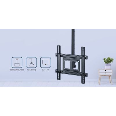 15. GEMBIRD FULL SWIVEL CEILING MOUNT FOR 32" - 70" TV, VESA MAX 400 X 400MM, UP TO 50KG