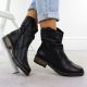 3. Rieker Z6883-00 Black Ruched Leather Women’s Ankle Boots