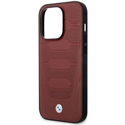6. Case BMW BMHMP14L22RPSR iPhone 14 Pro 6.1" Burgundy/burgundy Leather Seats Pattern MagSafe