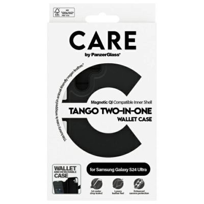 4. CARE by PanzerGlass Feature Tango 2in1 Wallet Case for Samsung Galaxy S24 Ultra - Black