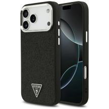 Guess Glitter Triangle Logo MagSafe Case for iPhone 17 Pro Max / 18 Pro Max - Black