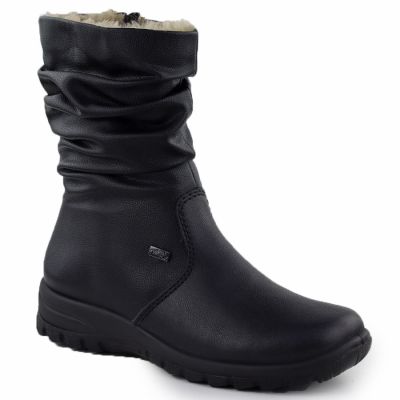 Leather waterproof women's ankle boots insulated with a membrane RIEKER Z7171-01