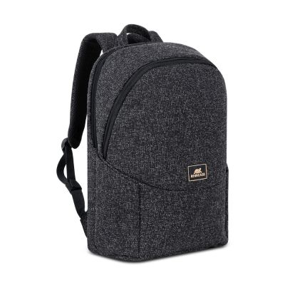 RIVACASE Anvik 15.6" laptop backpack, 15L, black, made of waterproof material, pockets for a 10.5" tablet, smartphone, documents, accessories, bottle