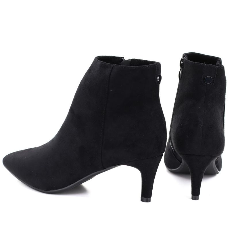 5. Women's insulated ankle boots with a low heel, suede, black, Sergio Leone BT-65