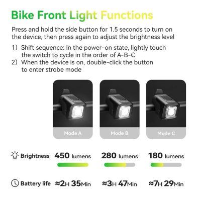 2. Rockbros bicycle bell with light 2 in 1 black